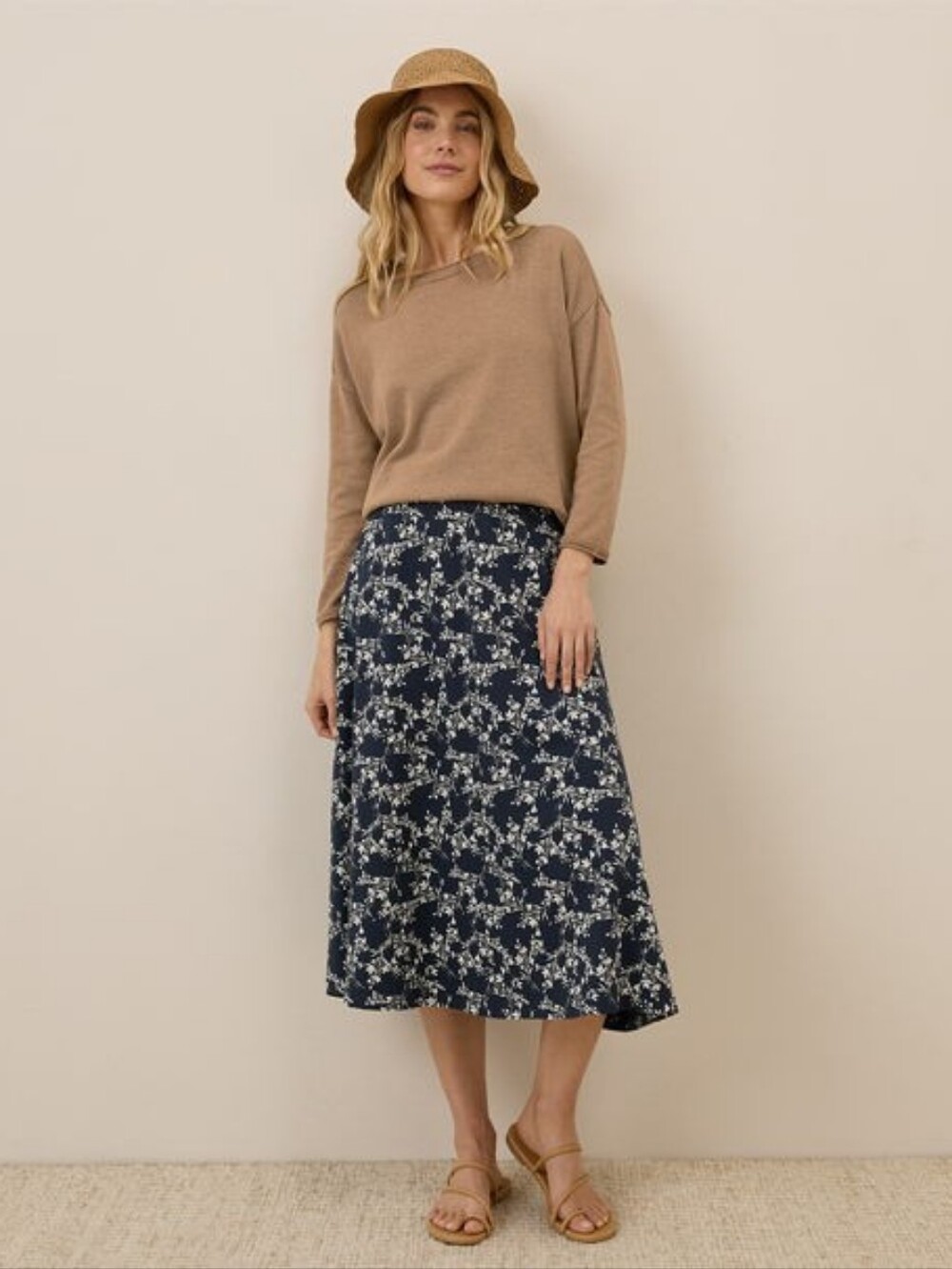 Pact Fit & Flare Midi Skirt